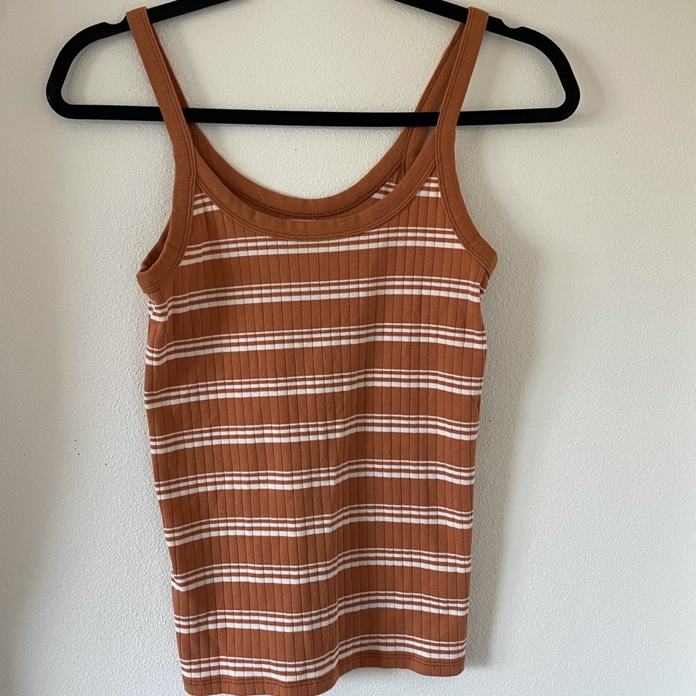 Aerie Striped Ribbed Basic Tank